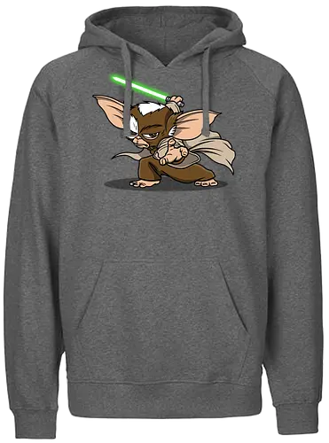 Master Mogwai - mogwai, gremlins, Alien, mashup, lightsaber, master - Fairtrade Hoodie
