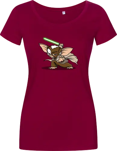 Master Mogwai - mogwai, gremlins, Alien, mashup, lightsaber, master - Women T-Shirt