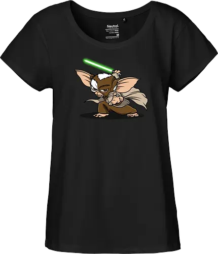 Master Mogwai - mogwai, gremlins, Alien, mashup, lightsaber, master - Fairtrade Girl Shirt