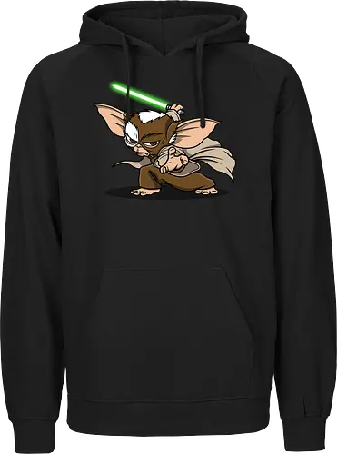 Master Mogwai - mogwai, gremlins, Alien, mashup, lightsaber, master - Fairtrade Hoodie