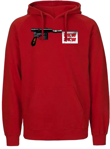 Pew Pew Gun - pewpewpew, pew pew, sci fi, science fiction, nerd, space opera, film, serie, gun, blaster - Fairtrade Hoodie