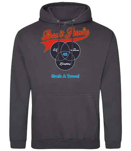 Grab a Towel - 42, zweiundvierzig, fourtytwo, douglas adams, hgttg - Standard Hoodie