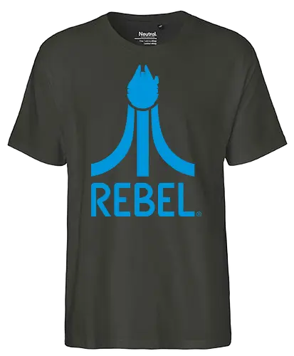 Retro Rebel - atari, mashup, logo, space opera, rebel - Fairtrade T-Shirt