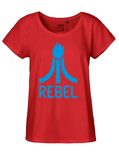 Retro Rebel - atari, mashup, logo, space opera, rebel - Fairtrade Girl Shirt