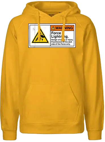 Warning Force Lightning - force, space, space opera, dark side - Fairtrade Hoodie