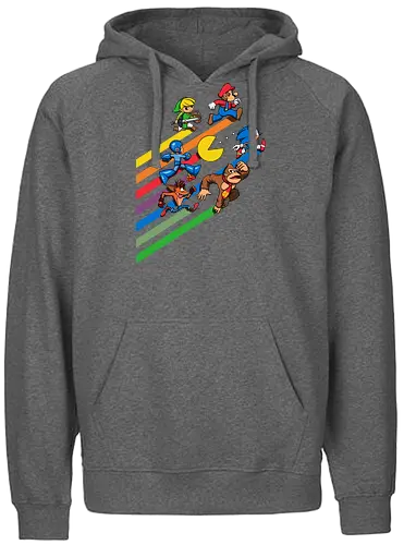 High Score Strk - gaming, rainbow, High Score, Retro Games - Fairtrade Hoodie