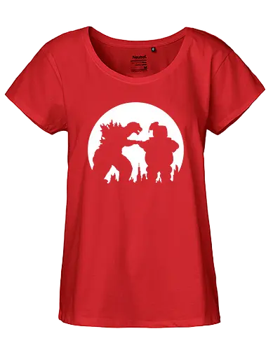 Best Friends - kaiju, marshmallow, man, ghost, monster, hunter - Fairtrade Girl Shirt