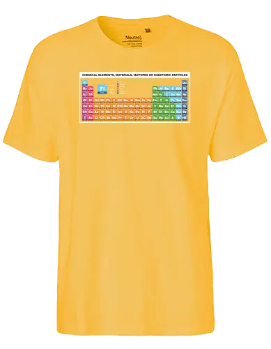 Periodic Table of Fictional Elements - sci fi, television, tv, film, movie, science fiction, periodic table, chemistry, chemie, fiction, elements - Fairtrade T-Shirt