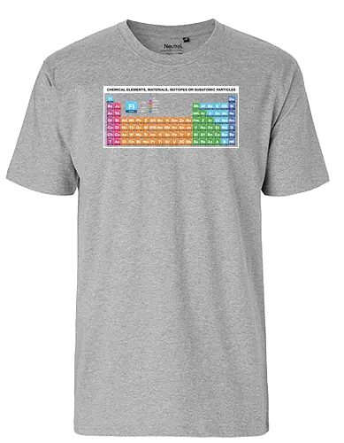 Periodic Table of Fictional Elements - sci fi, television, tv, film, movie, science fiction, periodic table, chemistry, chemie, fiction, elements - Fairtrade T-Shirt