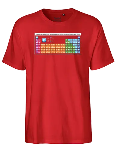 Periodic Table of Fictional Elements - sci fi, television, tv, film, movie, science fiction, periodic table, chemistry, chemie, fiction, elements - Fairtrade T-Shirt