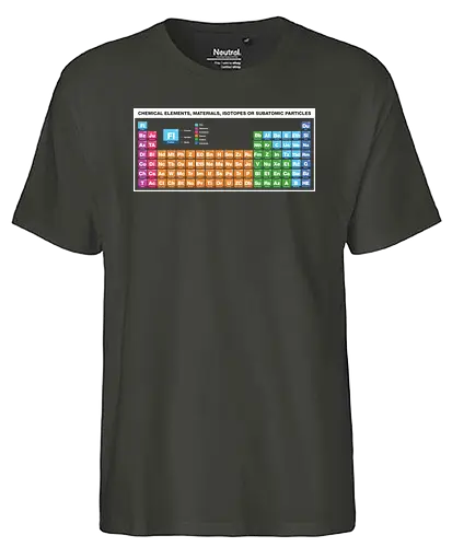 Periodic Table of Fictional Elements - sci fi, television, tv, film, movie, science fiction, periodic table, chemistry, chemie, fiction, elements - Fairtrade T-Shirt