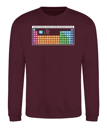 Periodic Table of Fictional Elements - sci fi, television, tv, film, movie, science fiction, periodic table, chemistry, chemie, fiction, elements - Sweatshirt