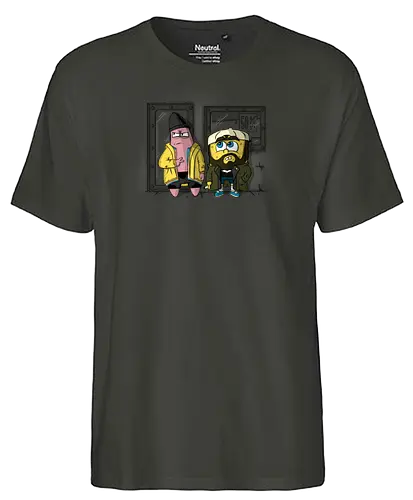 Pat and Silent Sponge - fun, mashup, Sponge, jay, silent bob - Fairtrade T-Shirt