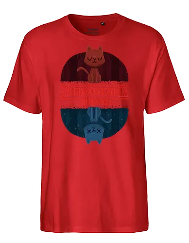 Schrödinger Things - schrödingers katze, Upside down, mashup, stranger kids, serie, katze, neko - Fairtrade T-Shirt