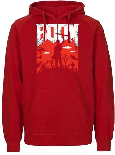 BOOM - evil, zombie, ash, chainsaw, horror, classic, demon, dd, ddite, book of the dd - Fairtrade Hoodie