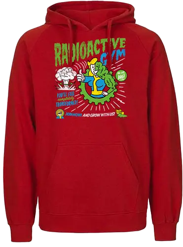 Radioactive Gym - fallout, radioactive, nuke, wasteland, gym, mutant, gaming, game, nuklr - Fairtrade Hoodie