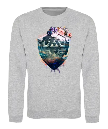 Floral Shield - gaming, classic gaming, Hero of Time - Sweatshirt