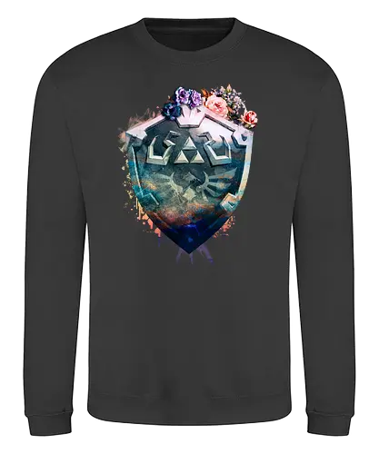 Floral Shield - gaming, classic gaming, Hero of Time - Sweatshirt