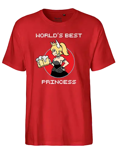 World's best Princess - mario, bowsette, beer, bier, games, retrogames, arcade, retro, gaming - Fairtrade T-Shirt