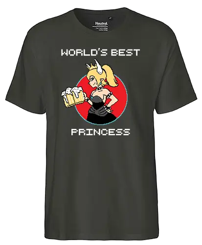 World's best Princess - mario, bowsette, beer, bier, games, retrogames, arcade, retro, gaming - Fairtrade T-Shirt