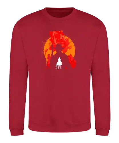 Red Showdown - red, redemption, cowboy, gaming, western, dd - Sweatshirt