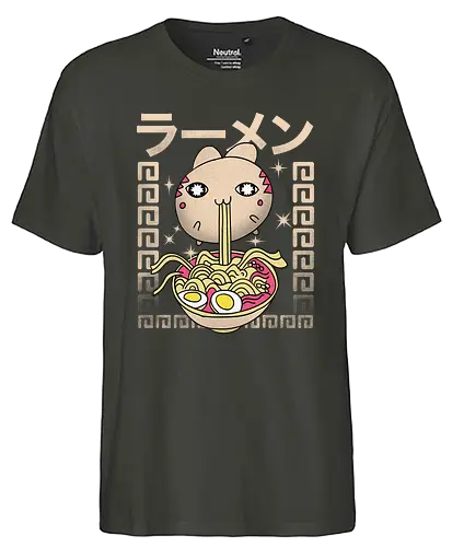 Hungry Cat - neko, katze, cat, ramen, nudeln, essen, cute, niedlich, kawaii, t - Fairtrade T-Shirt