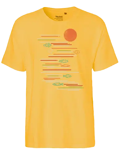 Rivers Life - fische, natur, outdoor, kunst, minimalismus, sunset - Fairtrade T-Shirt