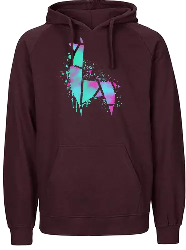 Neon Llama - origami, lama, tiere, neon, kunst, llama - Fairtrade Hoodie