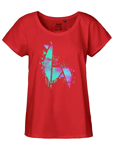 Neon Llama - origami, lama, tiere, neon, kunst, llama - Fairtrade Girl Shirt