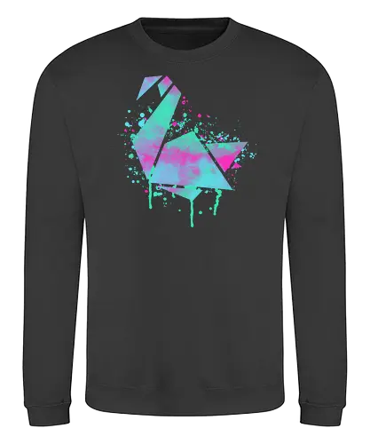 Neon Swan - origami, schwan, papier, basteln, neon - Sweatshirt