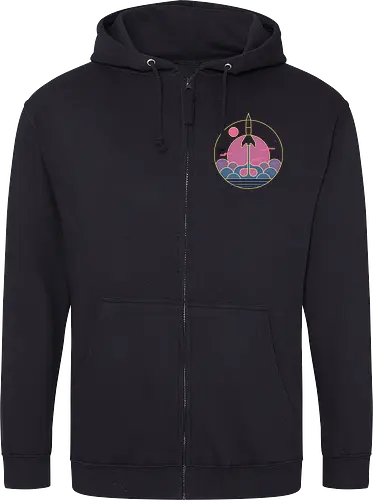 destination unknown - destinaton, moon, rocket, stars, energy - Zip Hoodie