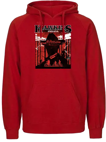 visit hawkins - dangerous, strange, serie, geheimnisse, eleven, indiana, darkness - Fairtrade Hoodie