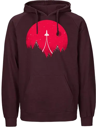 journey to the stars - mountains, rakete, space, stars, berge - Fairtrade Hoodie