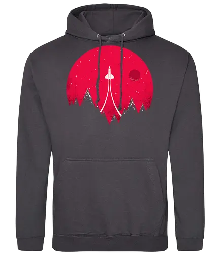 journey to the stars - mountains, rakete, space, stars, berge - Standard Hoodie