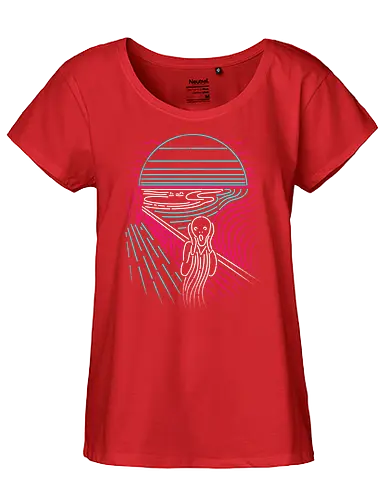 Screaming Neon - Der schreie, Edvard Munch, 80s, neon, fun, scream - Fairtrade Girl Shirt