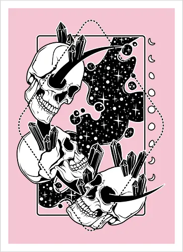 Moon Skulls and Crystals