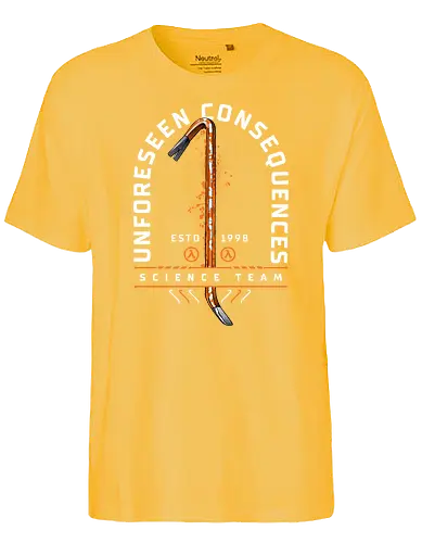 Unforeseen Consequences - gaming, Lambda, halflife, gordon, freeman, crowbar - Fairtrade T-Shirt