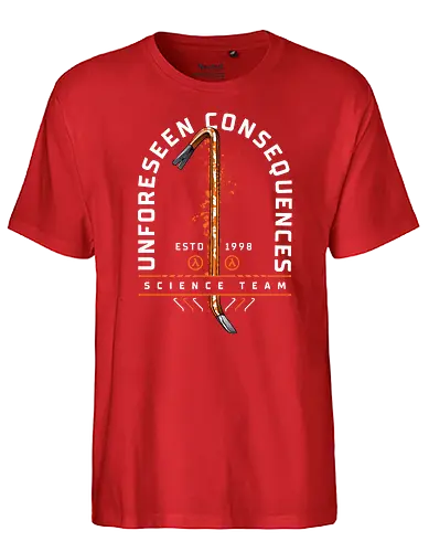Unforeseen Consequences - gaming, Lambda, halflife, gordon, freeman, crowbar - Fairtrade T-Shirt