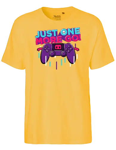 One More Go - gaming, go, Retry, game over - Fairtrade T-Shirt