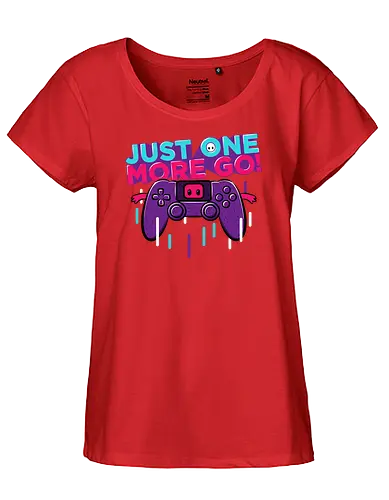 One More Go - gaming, go, Retry, game over - Fairtrade Girl Shirt