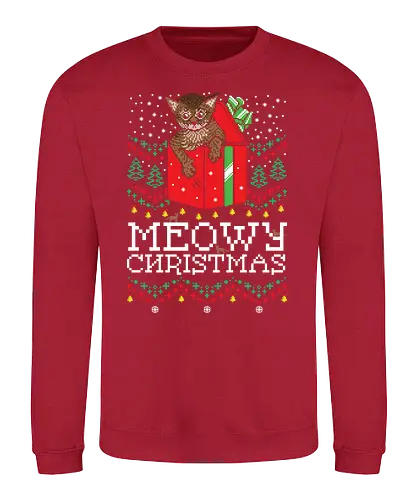 Meowy Christmas - meow, cat, katze, weihnachten, christmas, x-mas - Sweatshirt
