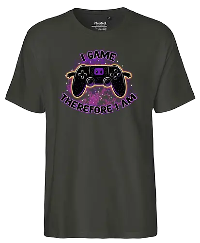 I Game Therefore I Am - gaming, controller, console, I game - Fairtrade T-Shirt