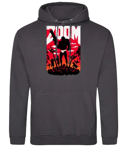 Zoom Slayer - zoom, Video Call, fun, meme, mashup, gaming, slayer - Standard Hoodie