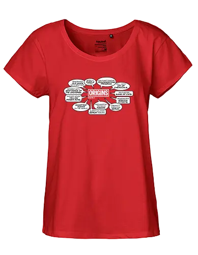 Origins of Evil - comic, supervillain, fun, Origin Story, superhero, Antihero - Fairtrade Girl Shirt