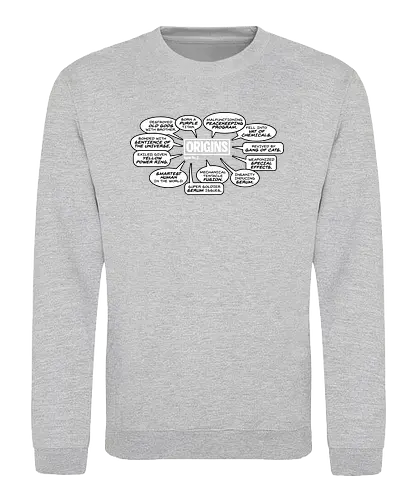 Origins of Evil - comic, supervillain, fun, Origin Story, superhero, Antihero - Sweatshirt