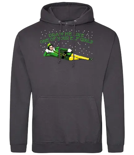 Draw Me Elf - elf, Buddy, christmas, draw me, meme - Standard Hoodie