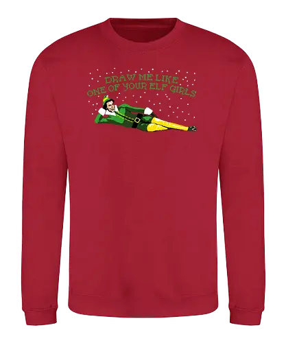 Draw Me Elf - elf, Buddy, christmas, draw me, meme - Sweatshirt