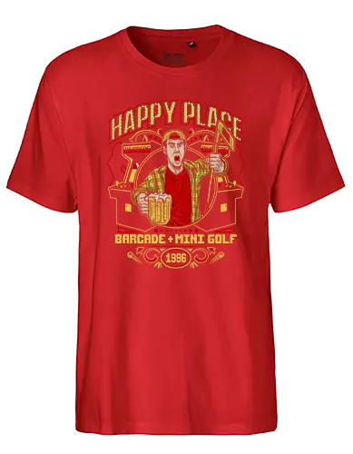 Happy Place - happy gilmore, adam sandler, 90s, hockey, beer, game, arcade - Fairtrade T-Shirt