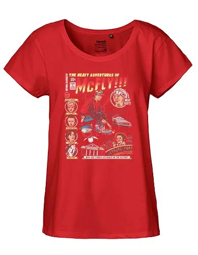 Heavy Adventures - mcfly, marty, comic, future, back, timetravel, science fiction, sci fi, 80s, grt scott, Heavy - Fairtrade Girl Shirt