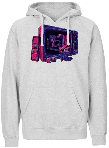 Infinite Upside Down - 80s, neon, stranger, tv, demodog - Fairtrade Hoodie